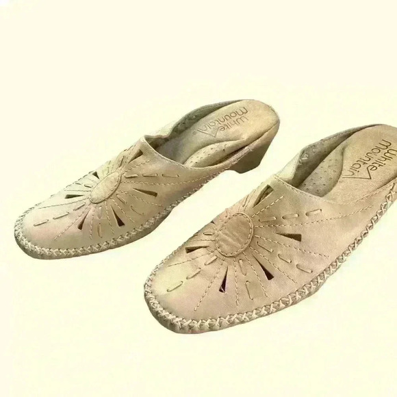 White Mountain Women’s Leather Slip on Clogs Size 7.5 Destiny Tan Career Comfort - Picture 3 of 10